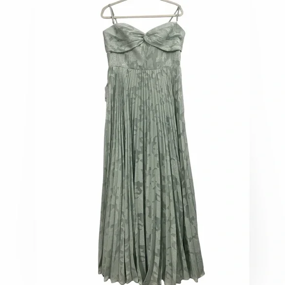 AZAZIE Akiko Pleated Maxi Formal Dress | Pistachio Green | NWT | Size 14 - Picture 1 of 10